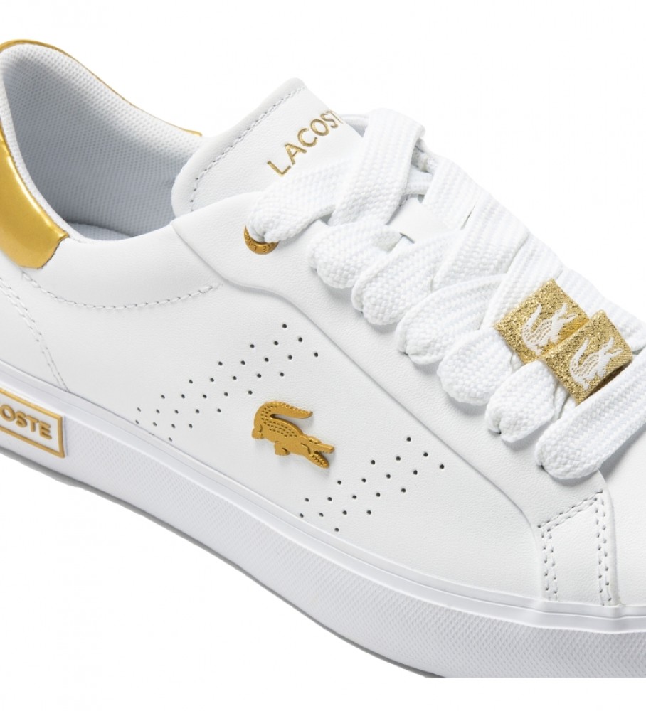 Tênis Lacoste de couro vulcanizado, branco