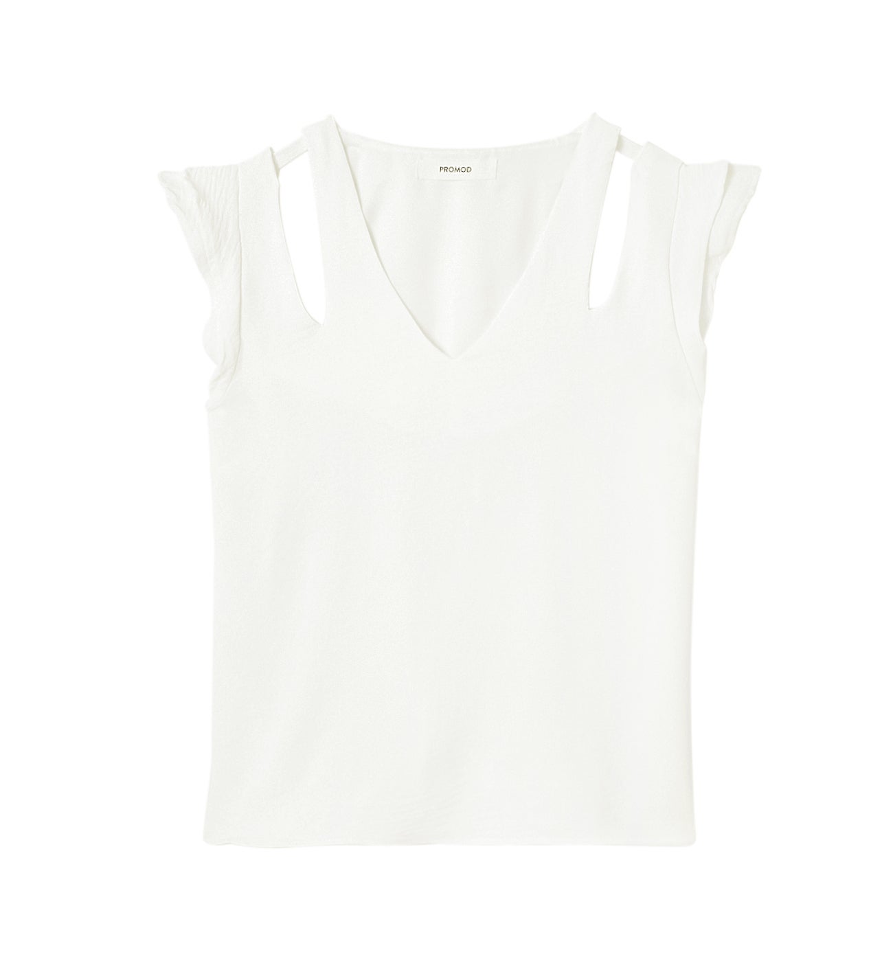 Top uni effet cut out Femme - Ecru