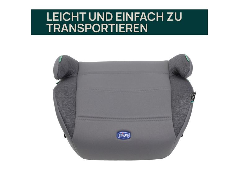 Chicco Sitzerhöhung Quasar Fix i-Size Stone Sitzerhöhung, einfache Installation im Auto