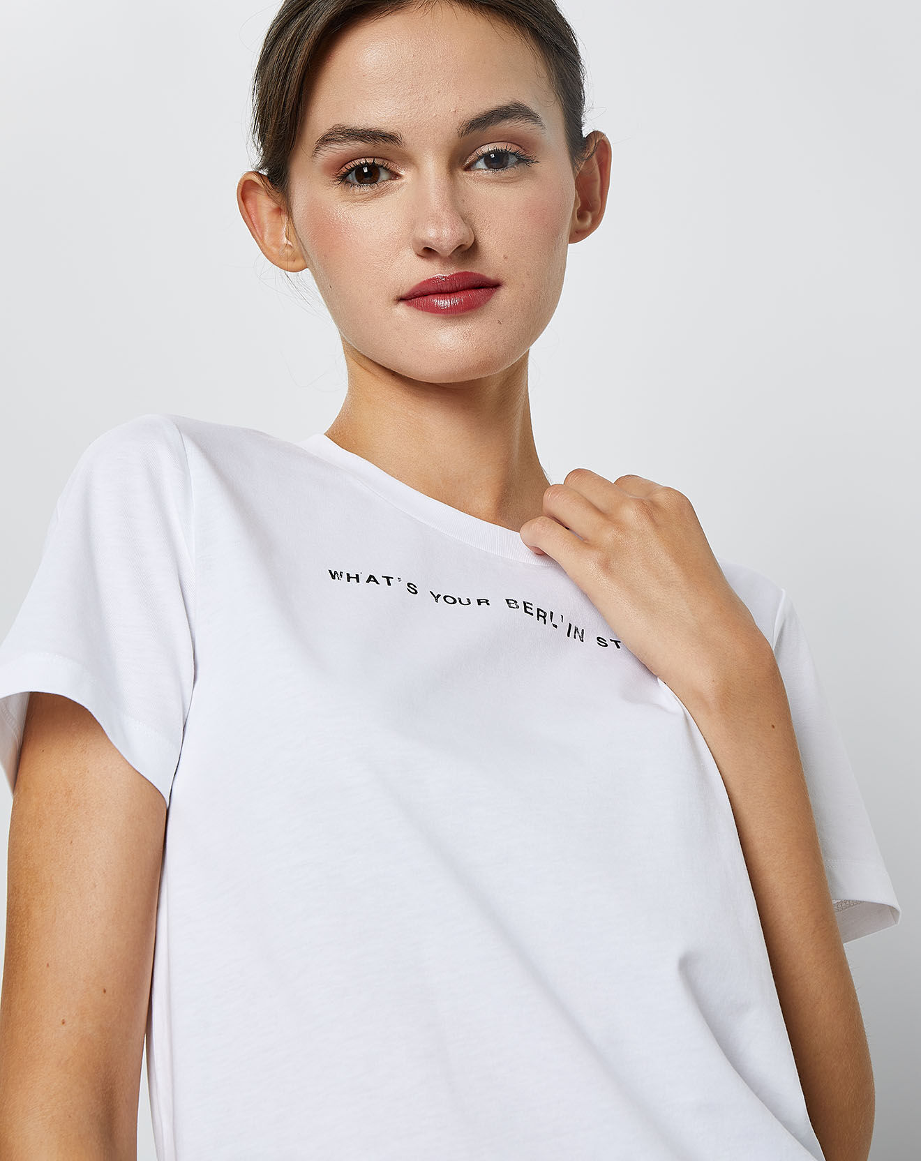 Marc O'Polo T-Shirt en Coton inscription Berlin blanc
