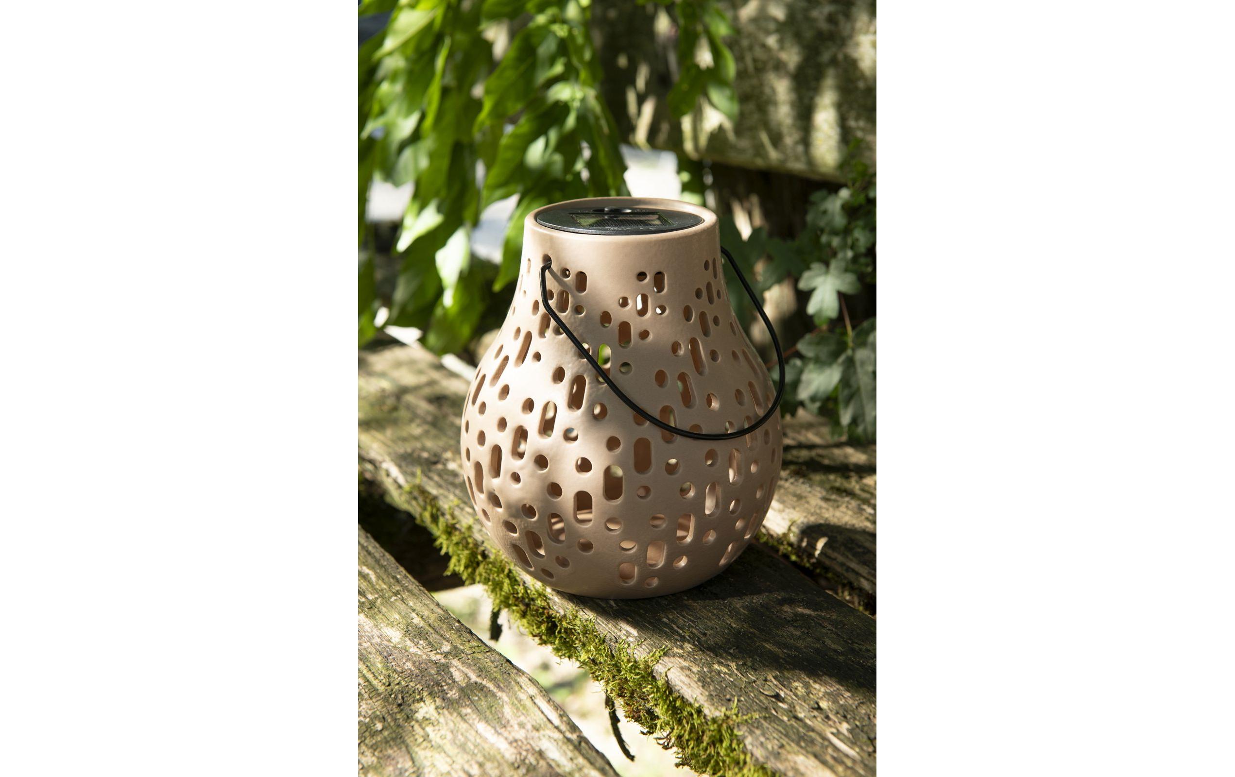 Solar Ceramic Lamp MauveDekolicht zum Aufstellen oder Aufhängen