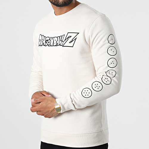 Sweat Crewneck Logo Beige Noir