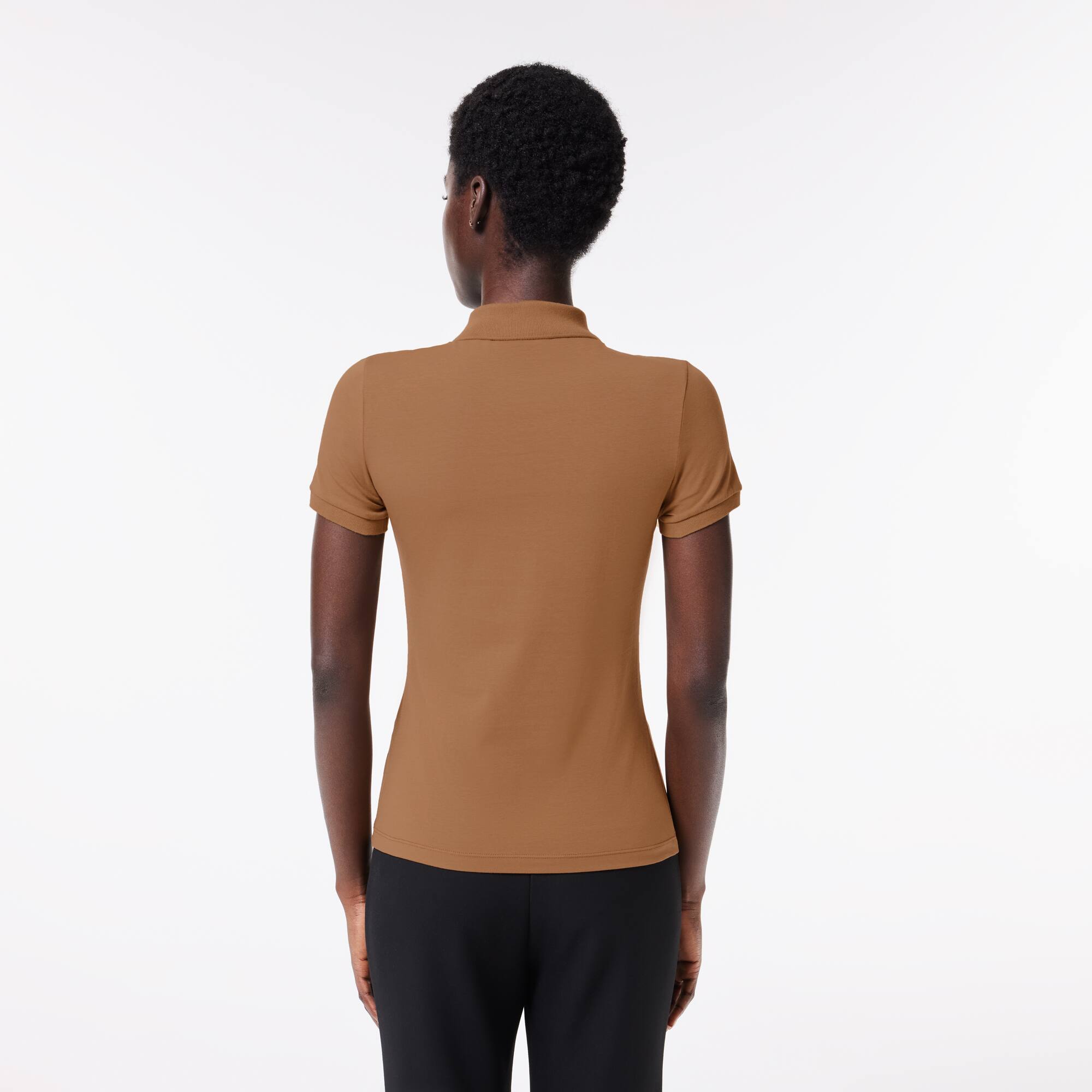 Slim Fit Poloshirt aus Baumwolljersey Kurze Ärmel - Braun - Lacoste - Damen