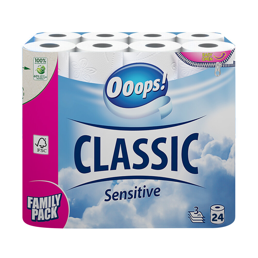 Ooops! Toiletpapier Classic Sensitive 3-laags24 stuks