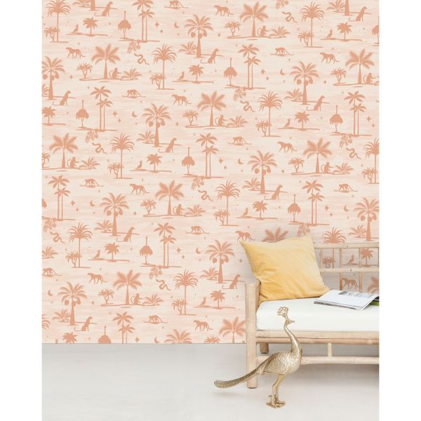 Creative Lab Amsterdam Jungle Silhouette Pink 200 x 280 cm