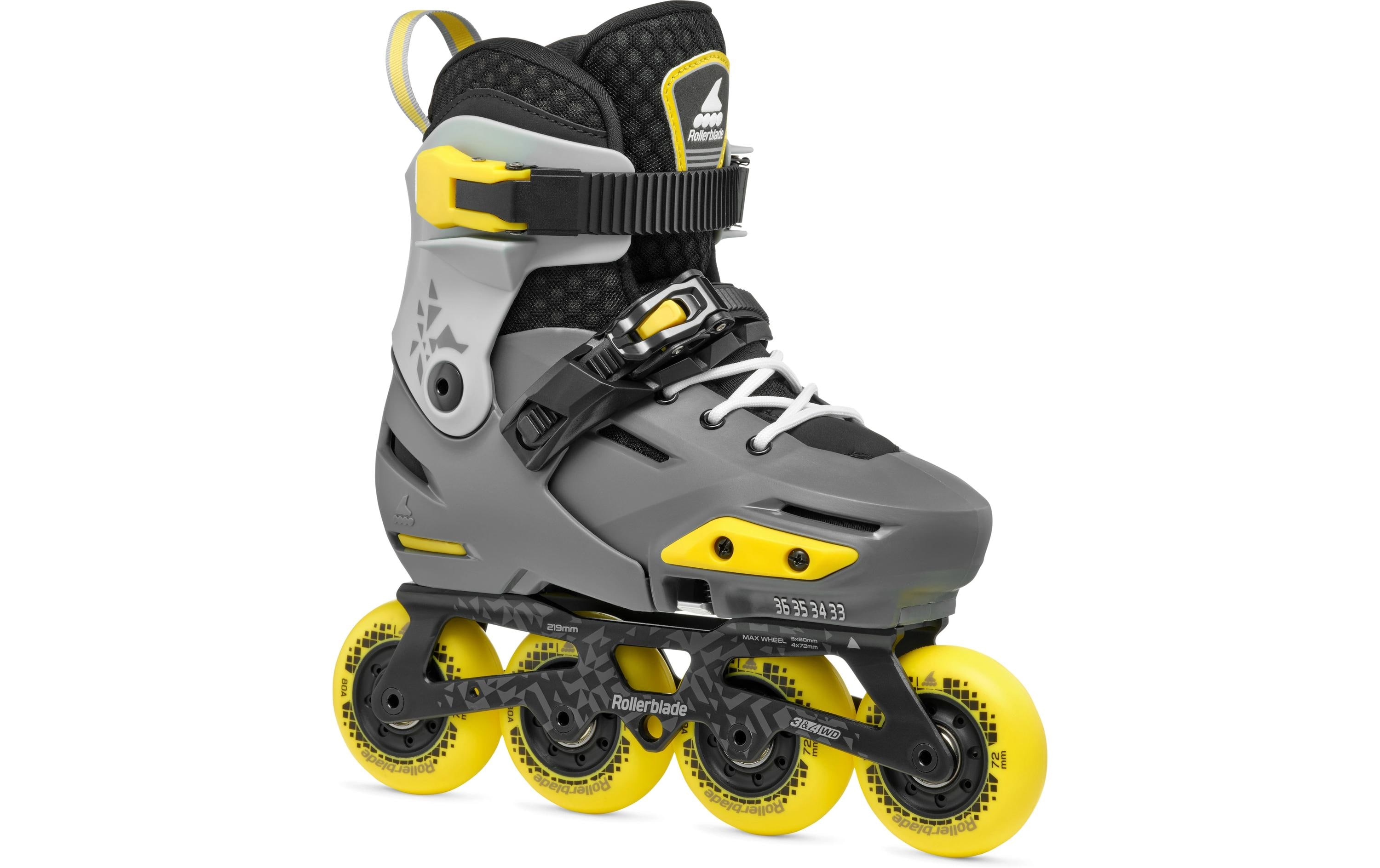 Inline-Skates Apex Anthrazit/Gelb, 33-36<br>Verstellbare Inline-Skates für Kinder