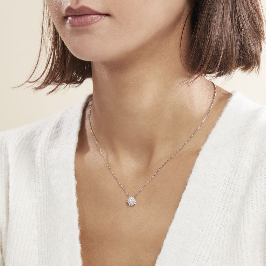 Collier Argent Blanc Maximille Oxydes De Zirconium