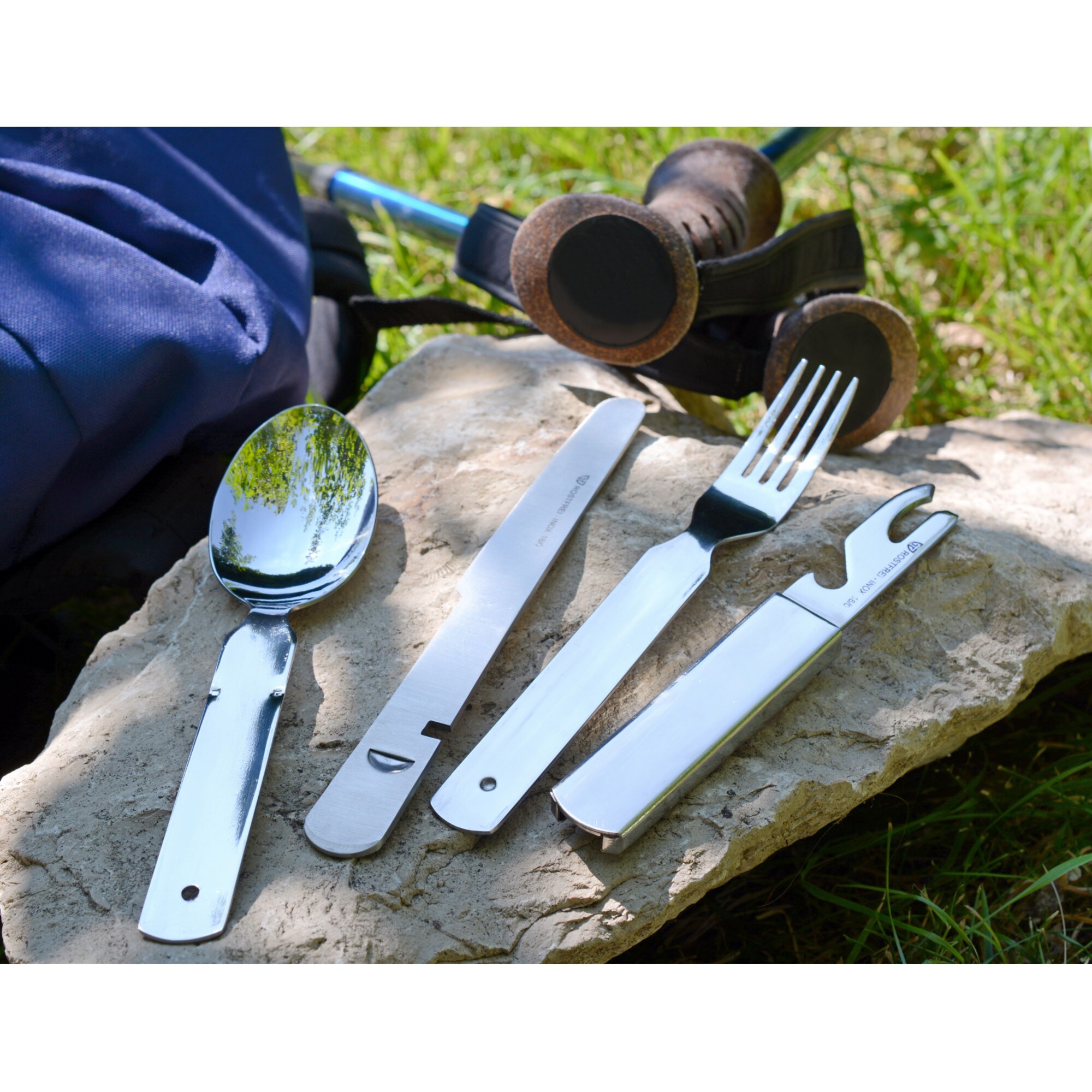 GRÄWE Wanderbesteck / Campingbesteck 4-teilig