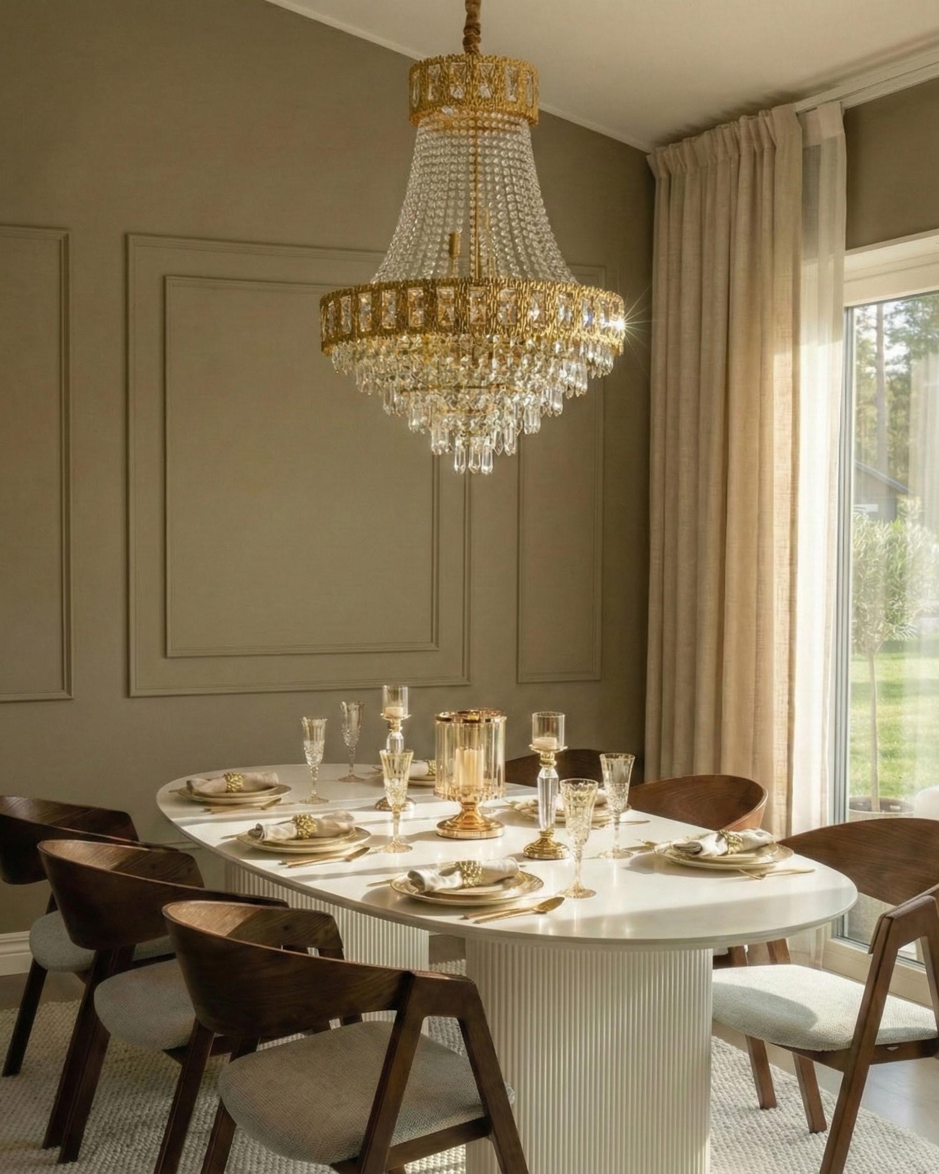 Kroonluchter MEKI Kristal Goud