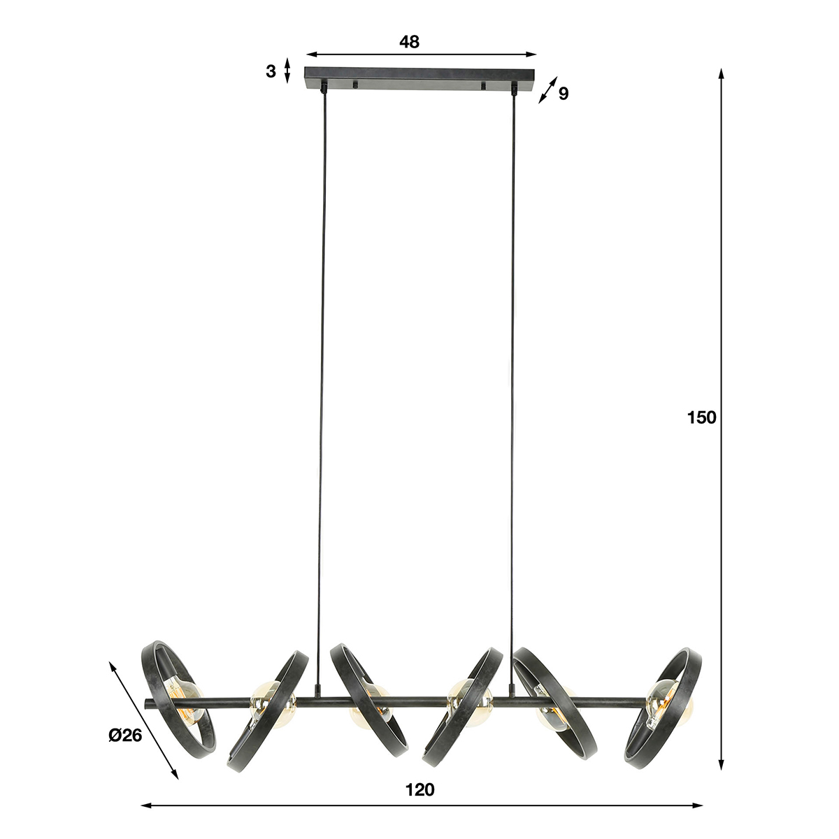 Hanglamp Ufo 6-lichts