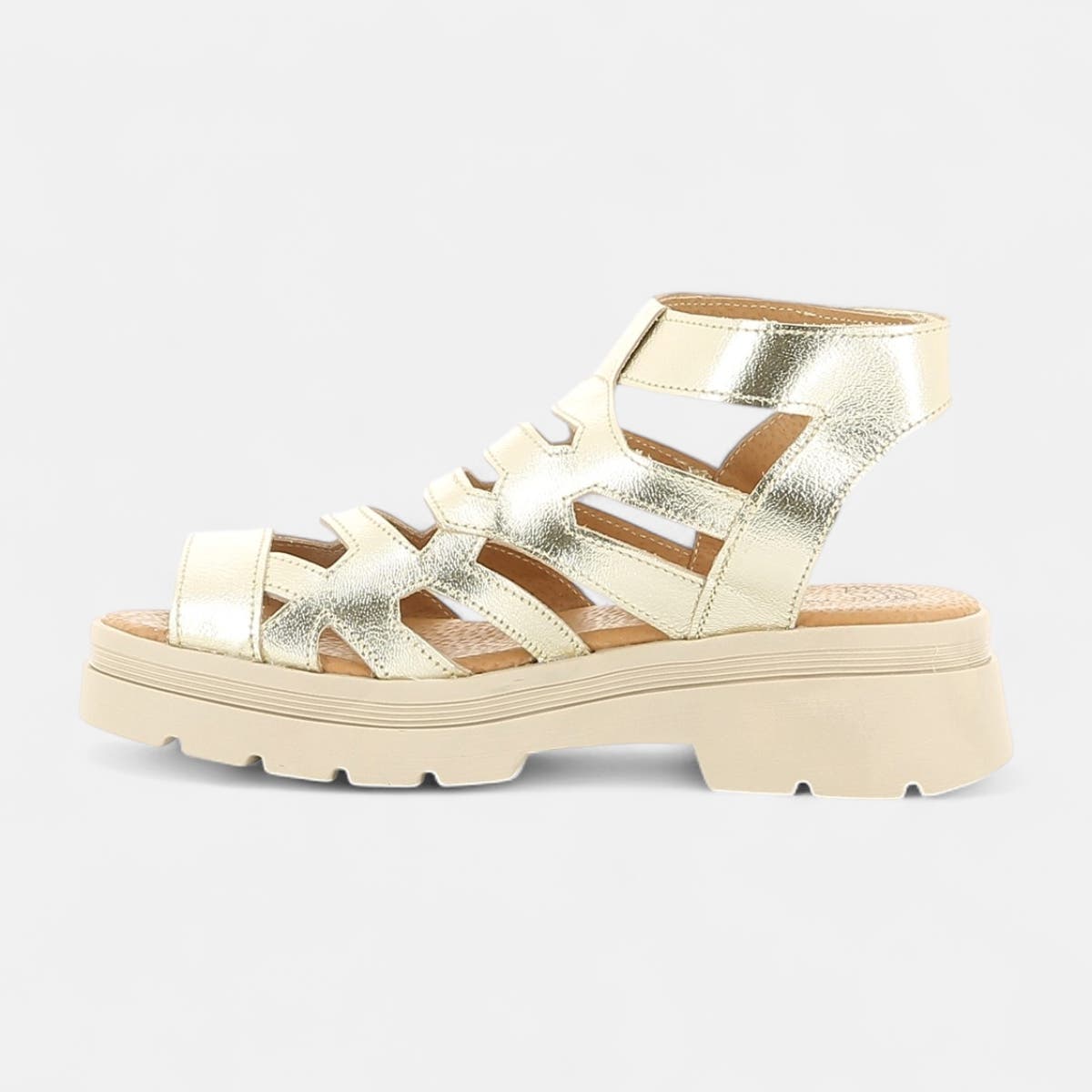 Sandales Femme en cuir or