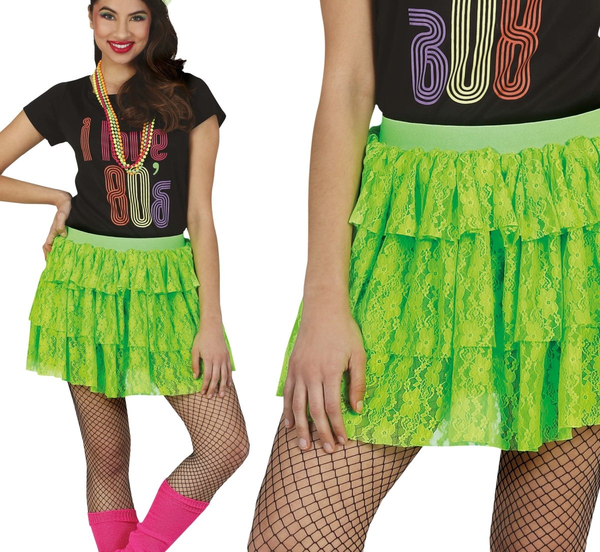Jaren '80S Rok Neon Groen