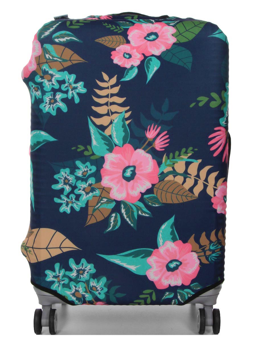 Housse de valise Periea Dark Blue with Flowers M