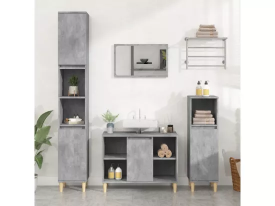 Meuble d'évier gris béton 80x33x60 cm bois d'ingénierie
