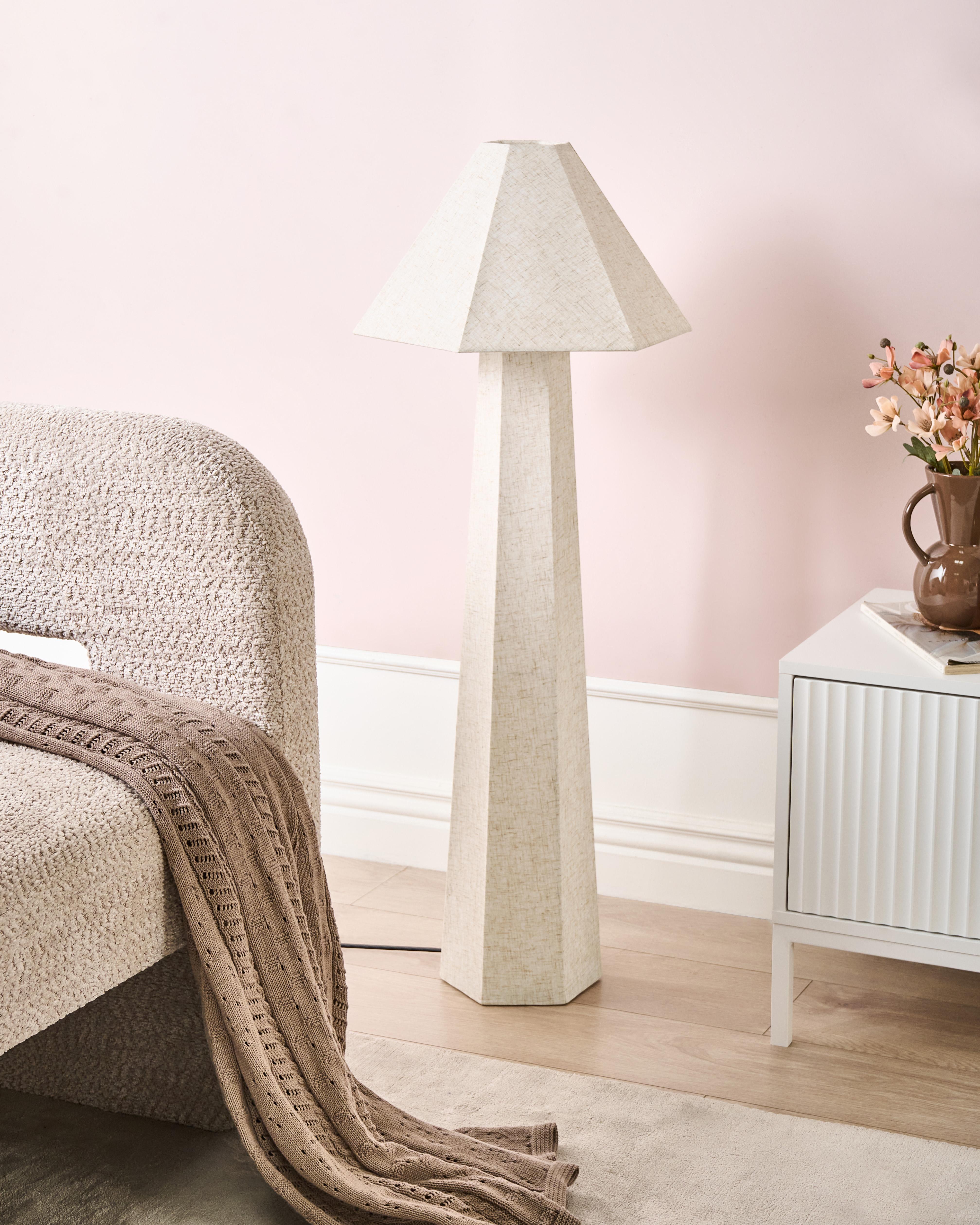 Staande lamp DEMBI Kunstlinnen Lichtbeige