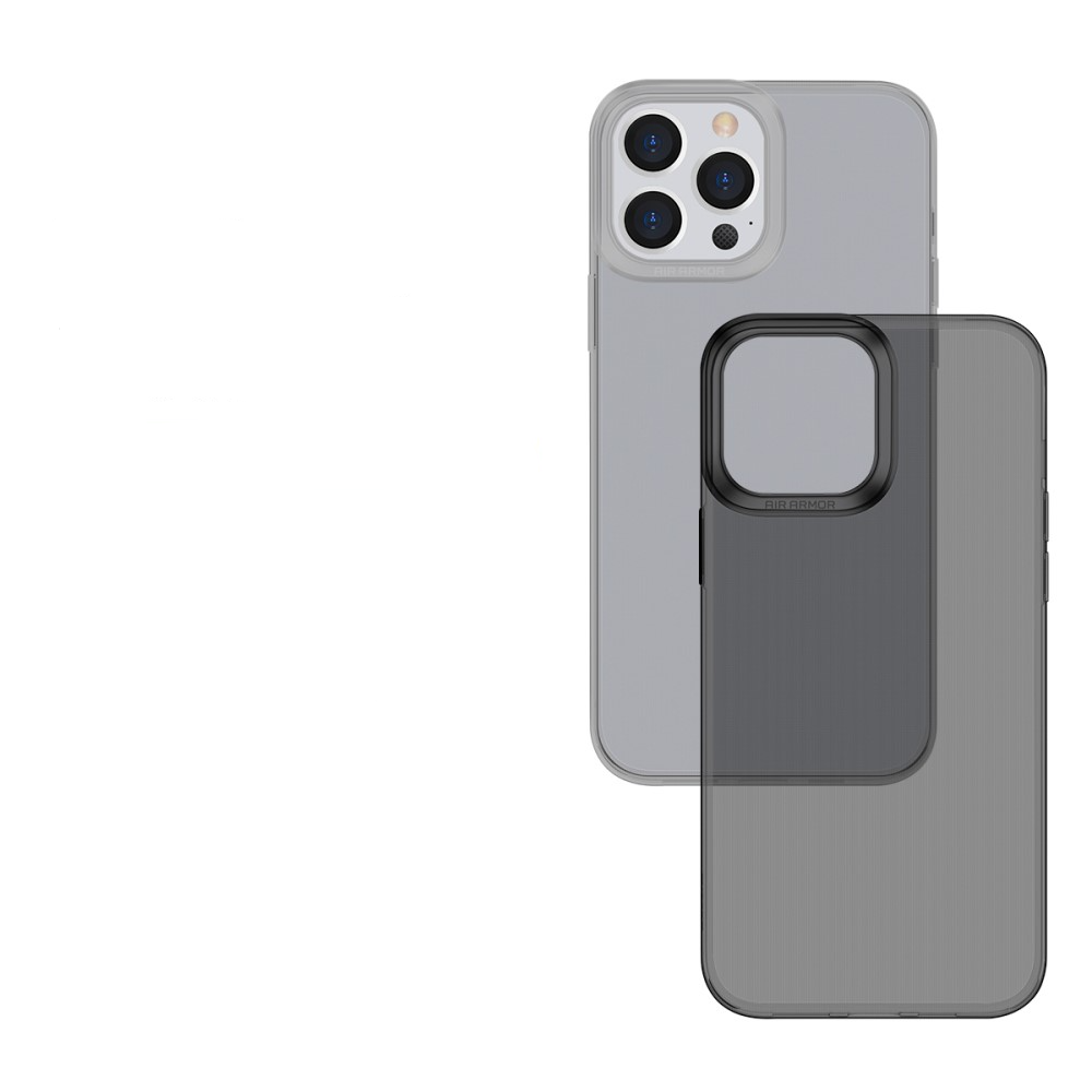 iPhone 13 Pro Gummi Hülle Case Simple Series Ultra Thin 0.7 mm - Schwarz / Transparent