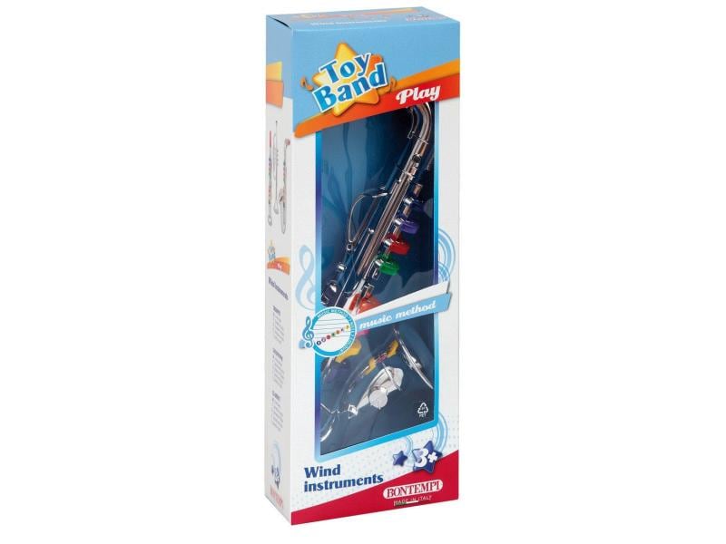 Bontempi Musikinstrument Saxophon mit 8 farbigen Tasten Kinder-Saxophon
