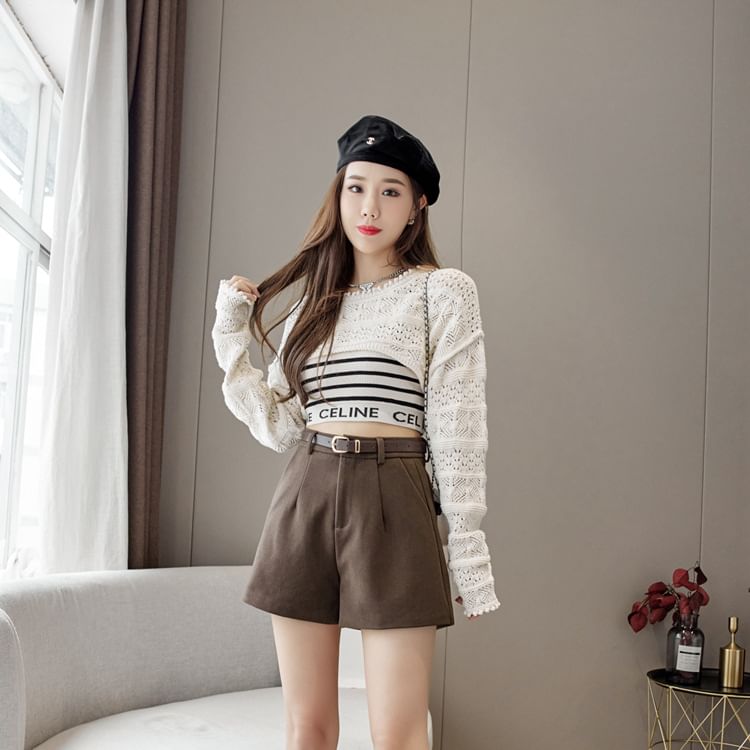 Jaqmine - Hoge taille effen shorts