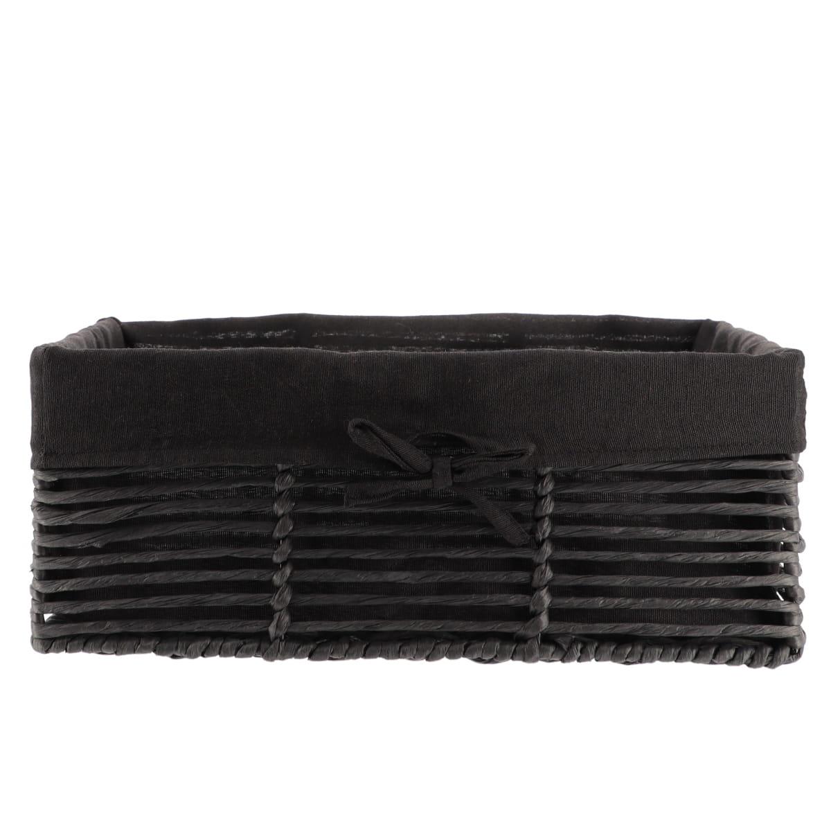 PANIERE EN PAPIER 39X26X15.5CM NOIR TISSU NOIR