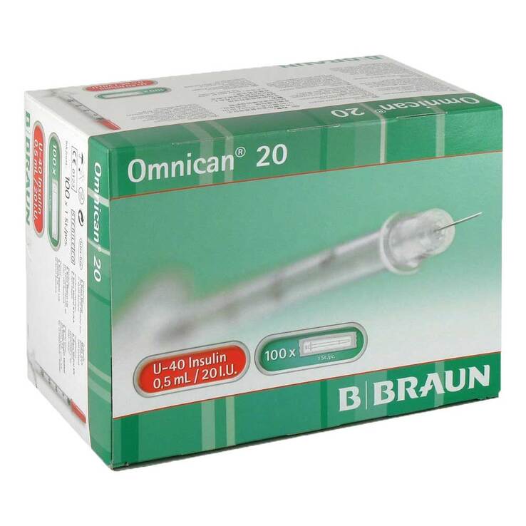 Omnican 20 0,5 ml Insulinspritzen U-40, 100X1 St