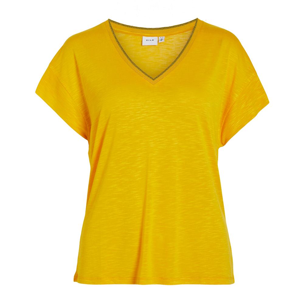 Vila T-shirt Jaune Femme Vila Noel