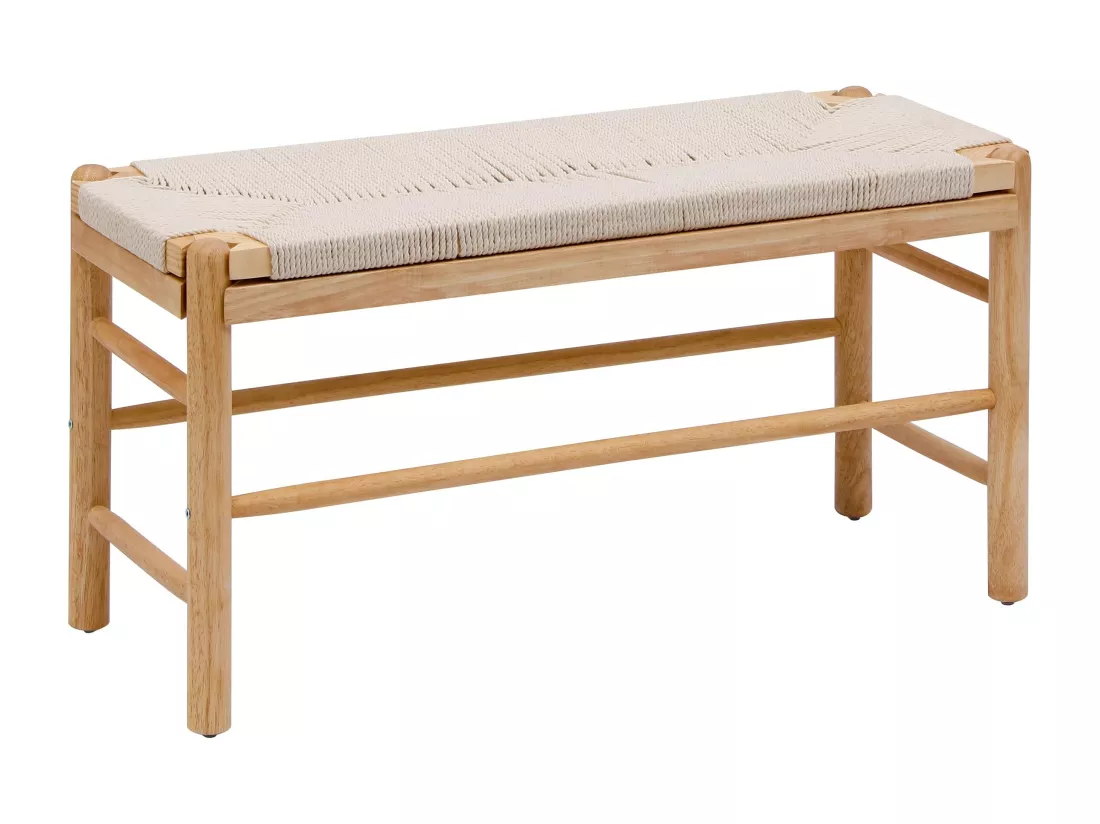 Banc avec rangement en pin massif et corde