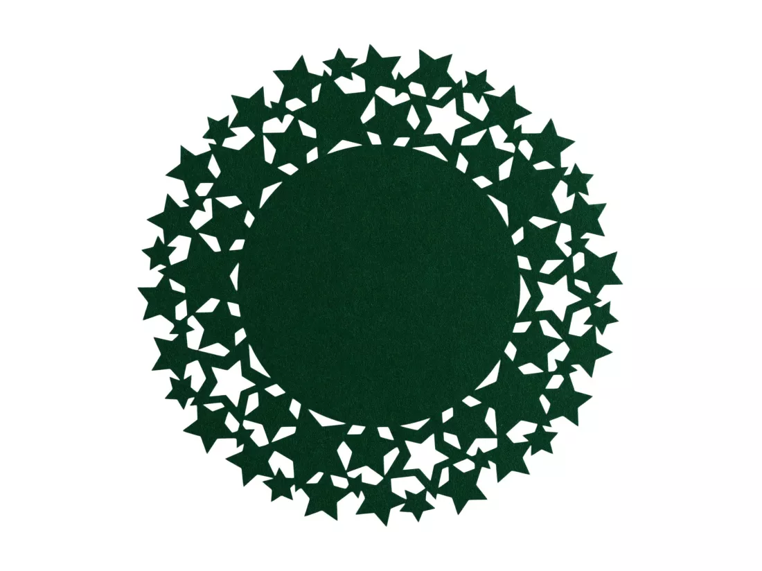Set de Table Décoratif Stille en Feutre - Vert Foncé 38 cm