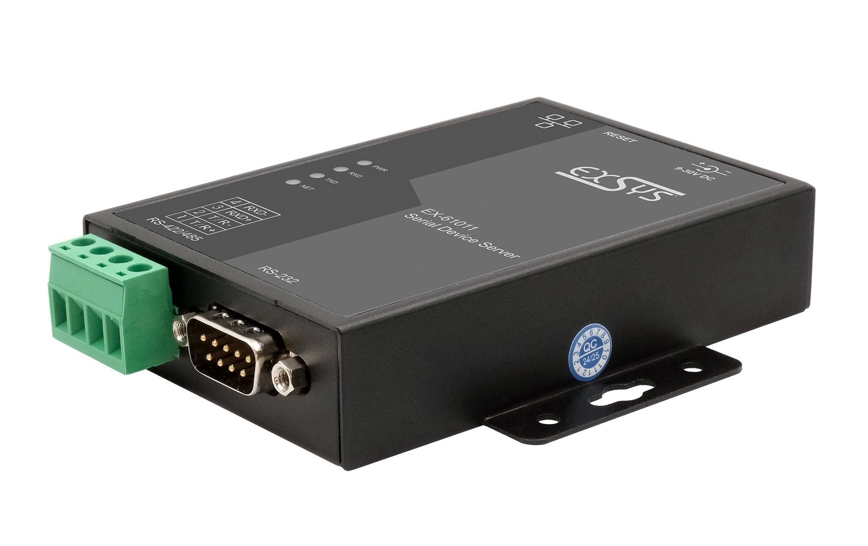 Serieller Geräteserver EX-61011 1-Port-RS-232/422/485<br>Serial Device Server 1x RS232/422/485, inkl. Netzadapter