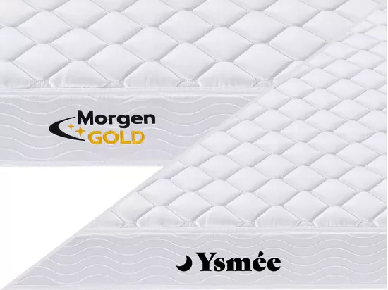 Ensemble 140 x 190 cm sommier coffre blanc + matelas ressorts et mémoire de forme ép.15cm - WOLKENLOS de YSMÉE
