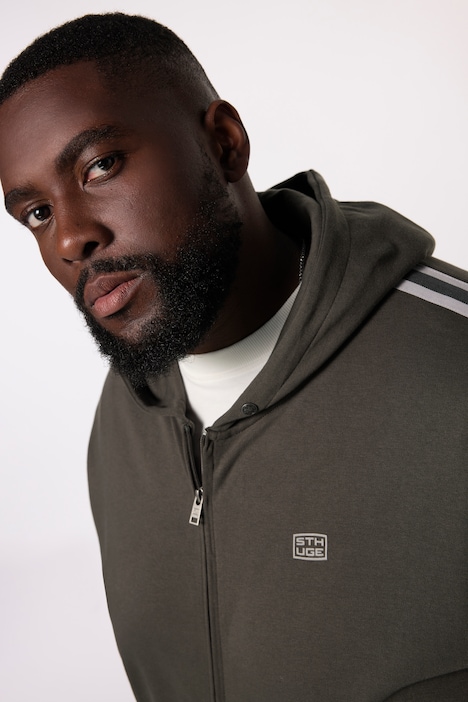 STHUGE Hoodiejacke, Sweat, Ärmelstreifen, bis 8 XL