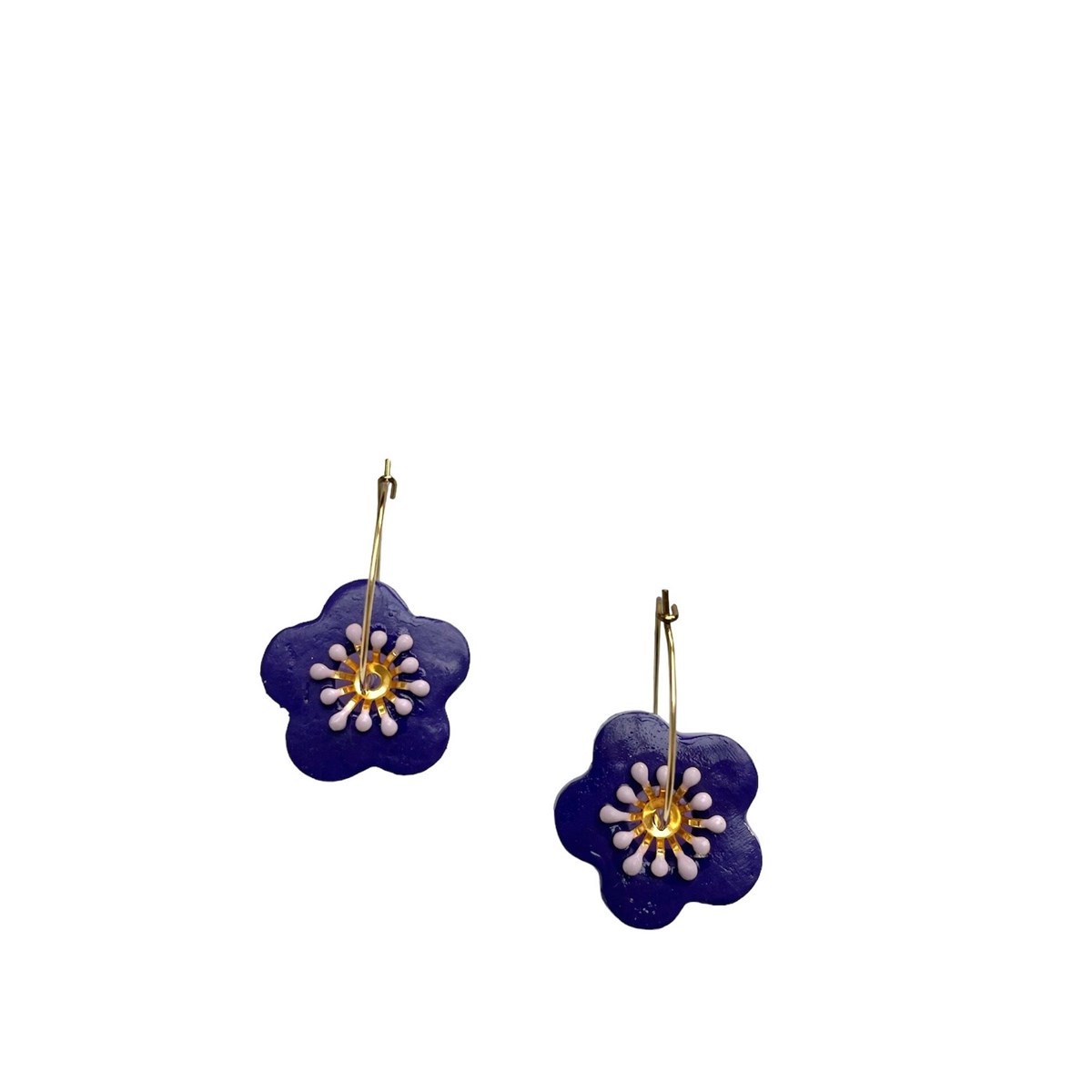 Boucles d'oreilles, créoles fleur