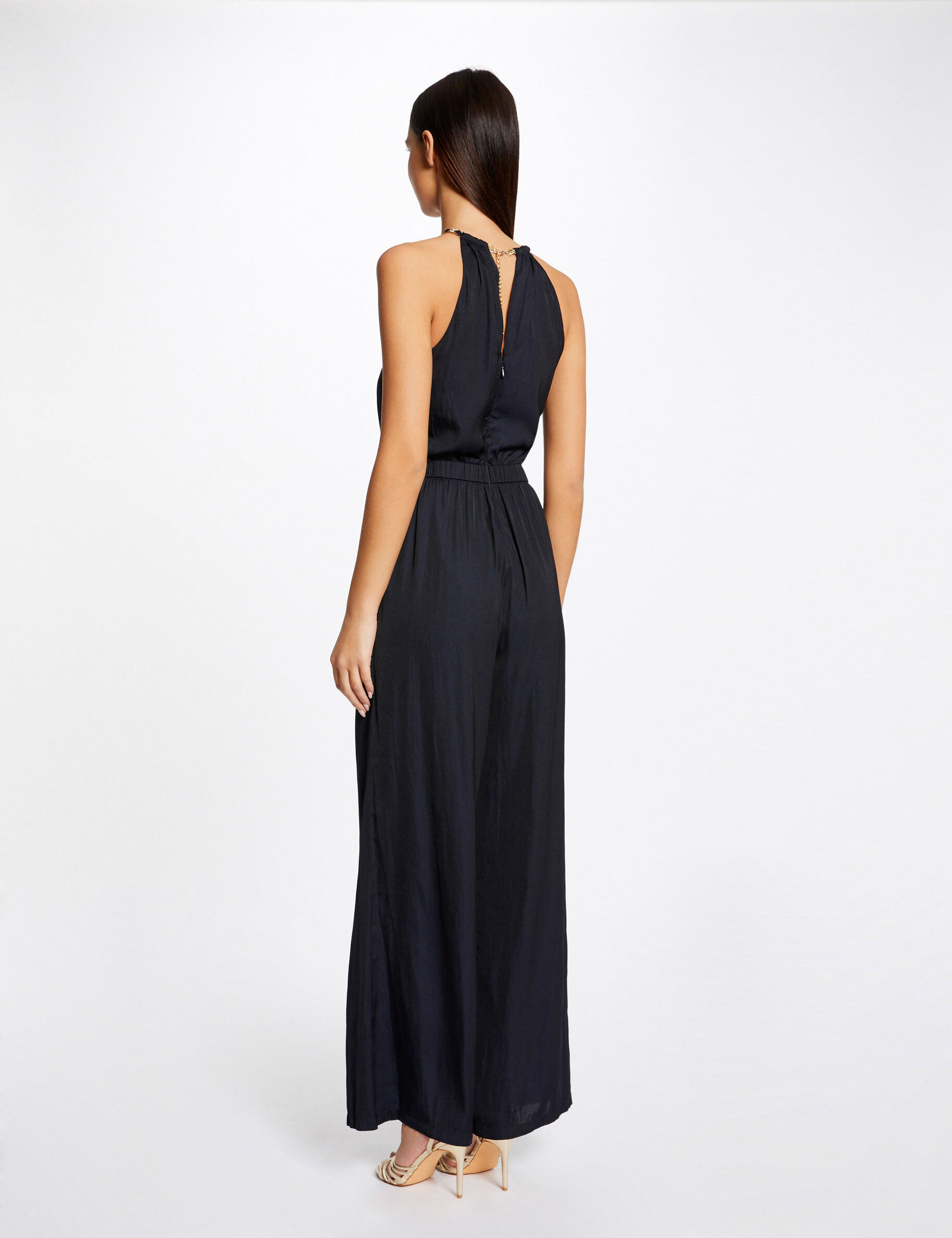 Combinaison jambes larges fluides marine femme - marine