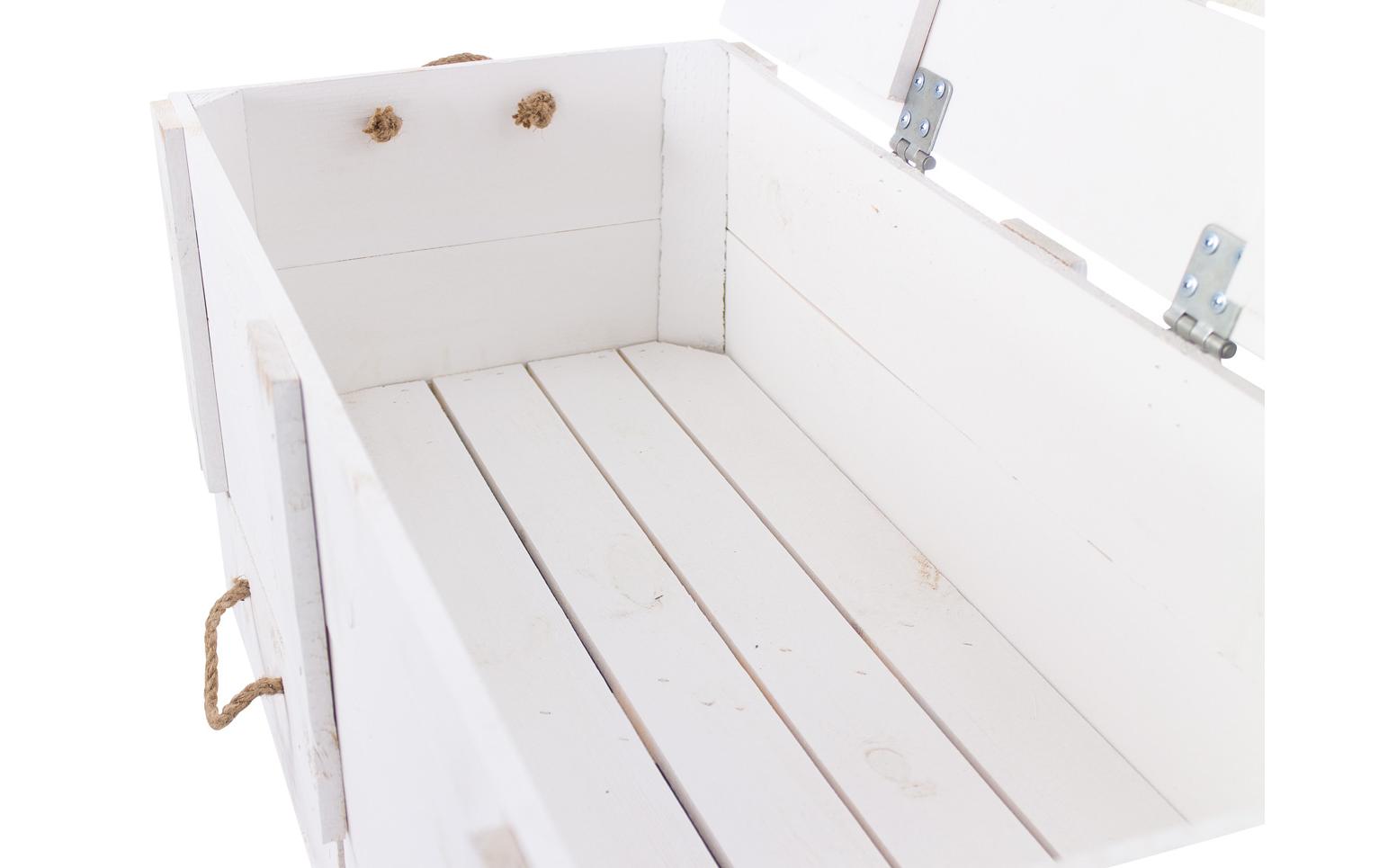 Truhe Vintage Weiss, 85 x 40 cmHolztruhe mit 2 Schubladen
