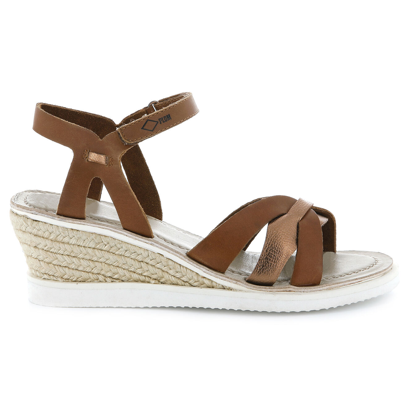 Palladium Sandales compensées en Cuir Plumea marron - Talon 6 cm