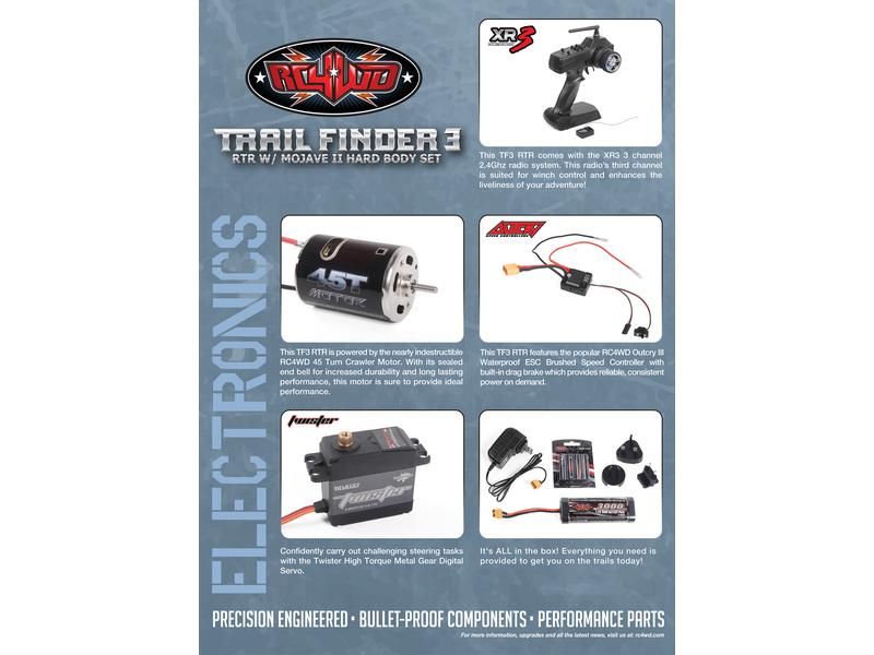 RC4WD Scale Crawler Trail Finder 3 Mojave II RTR, 1:10 Trailfinder 3 Crawler Chassis mit Mojave II Hardbody Karosserie im RTR Set