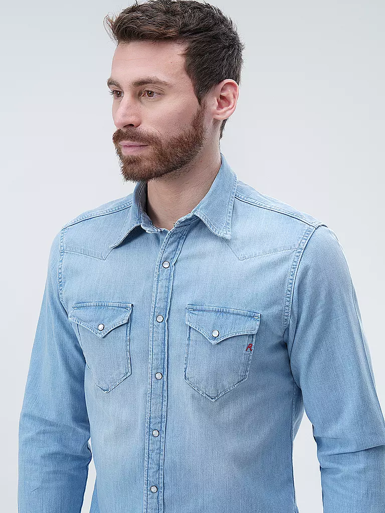 REPLAY Jeanshemd  hellblau