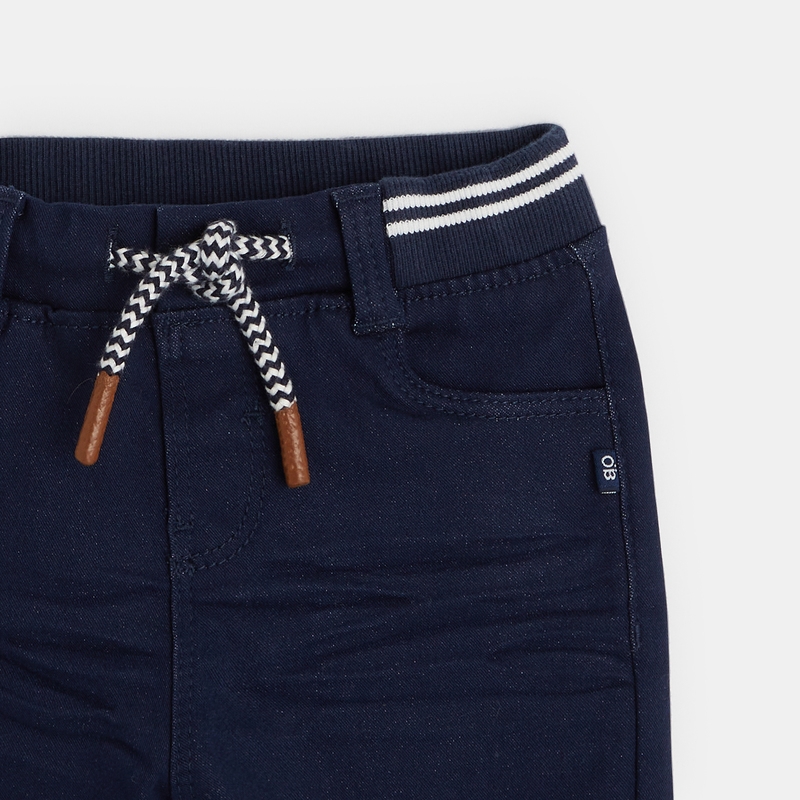 Jean knit-denim taille élastiquée bleu bébé garçon