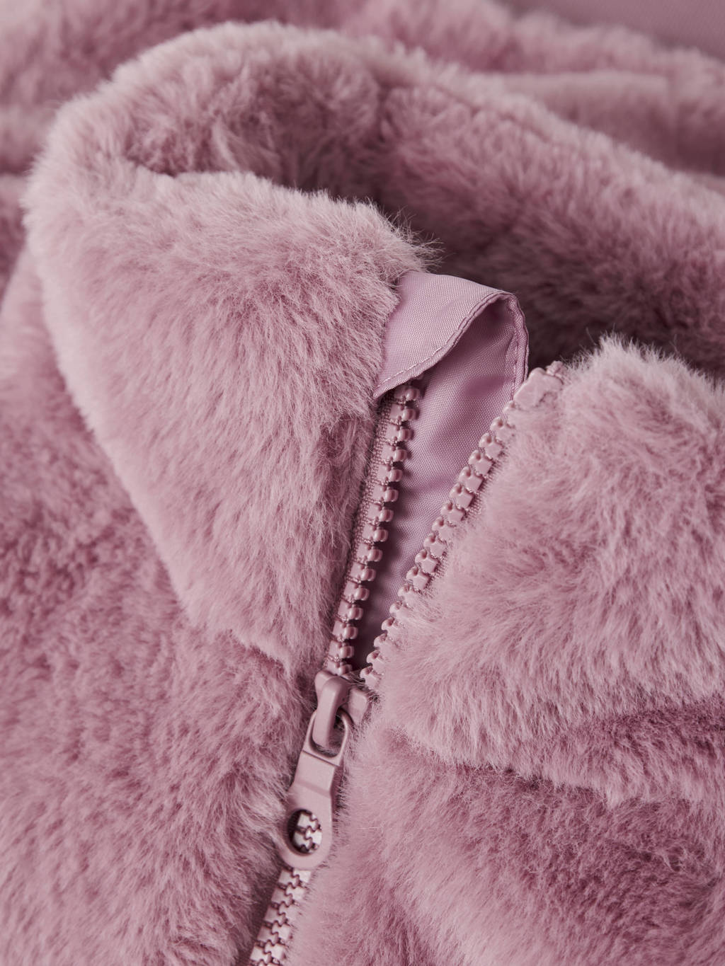 NAME IT KIDS imitatiebonten faux fur jas roze