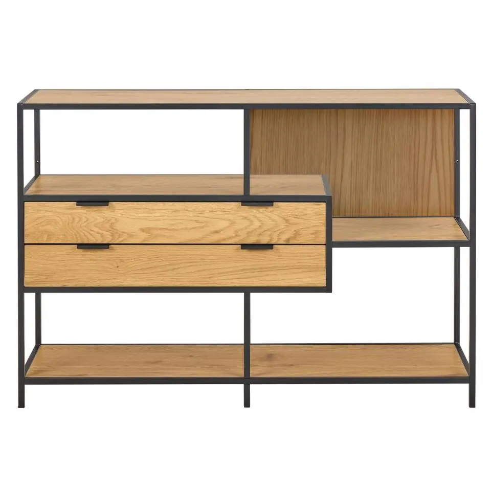 Hioshop Sea wandkast 2 lades 3 planken natuur