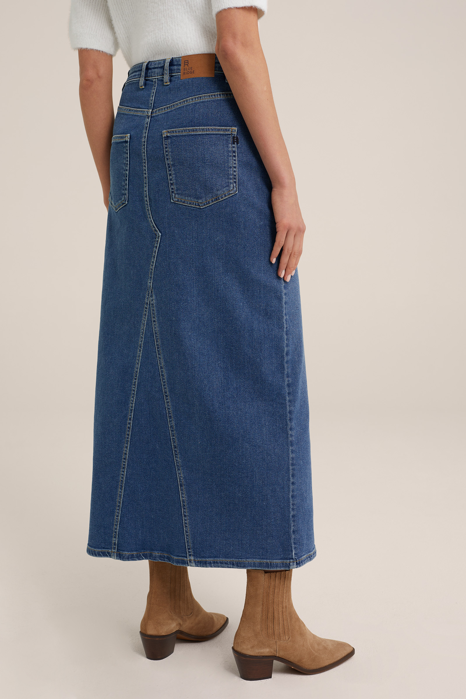 high rise denim rok Blue Ridge Donkerblauw