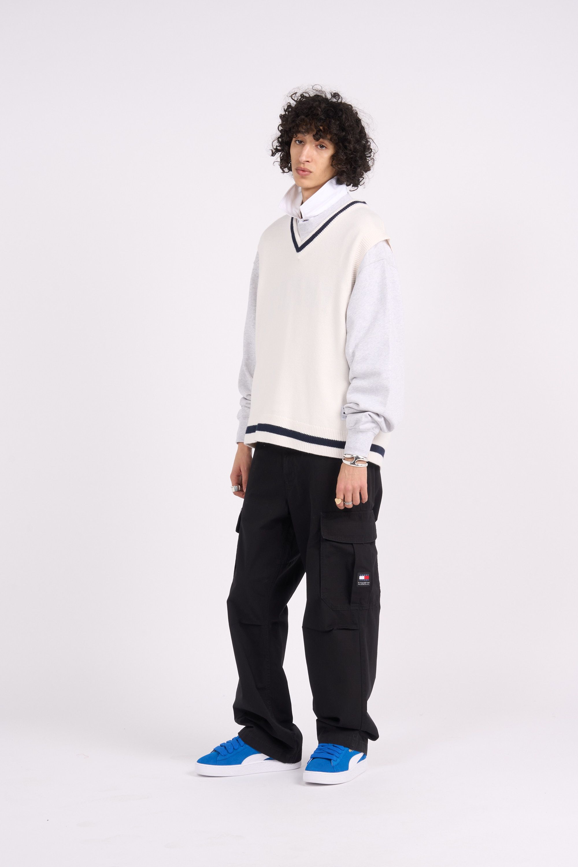 TOMMY JEANS Pull TJM REG CONTRAST  Blanc