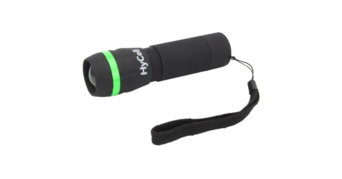 HyCellZoom-Flashlight 1W-LED zaklamp  (Zwart/groen)