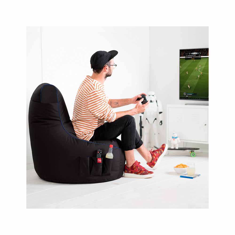 Gaming Sitzsack Classic - Fabric Crimson Thunder (Schwarz/Rot)