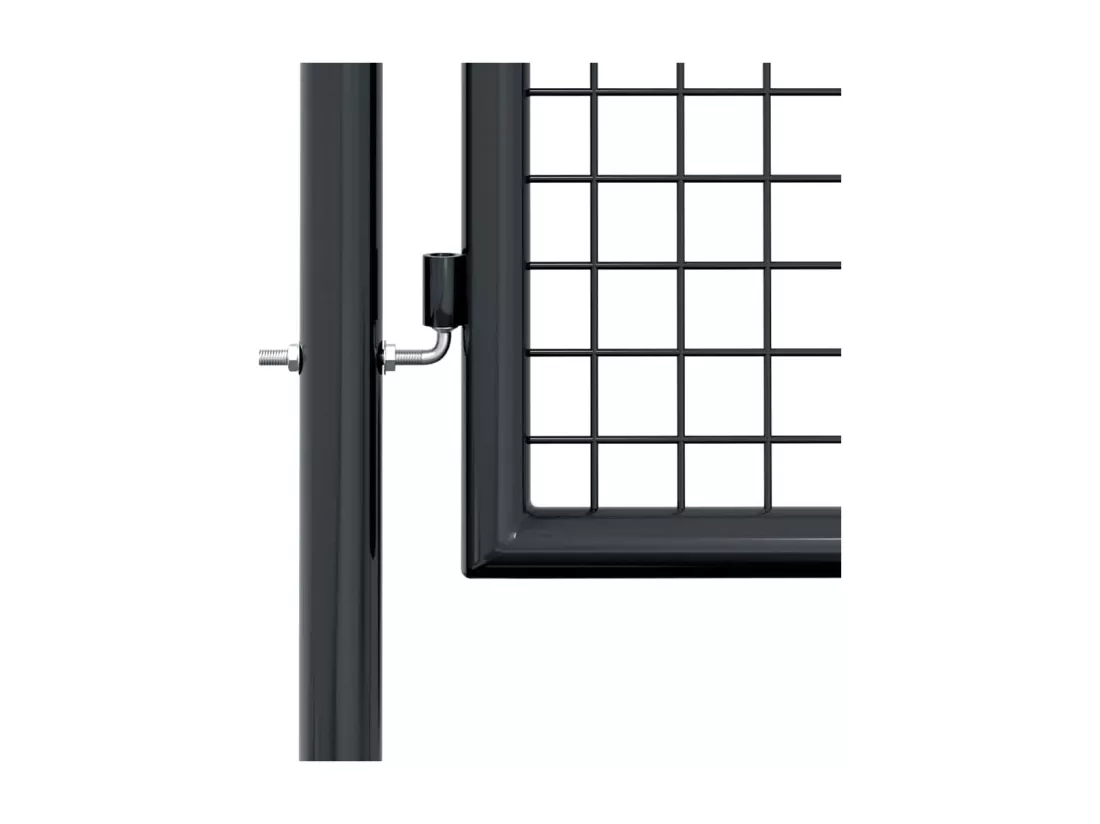 Portail en maille de jardin Acier galvanisé 100 x 175 cm Gris