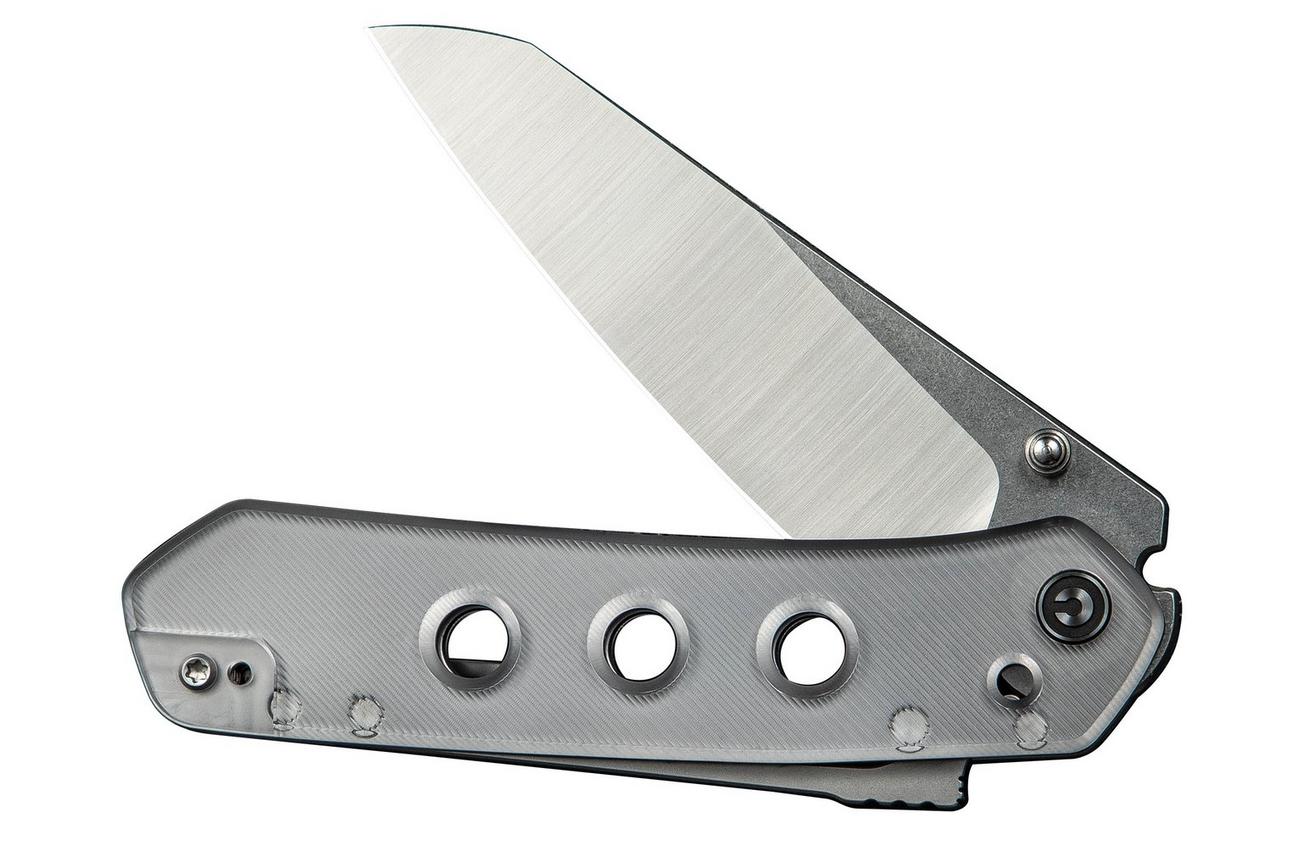 Civivi Vision FG C22036-7 Satin Nitro-V, Stonewashed Flat, Polished Clear Lexan, zakmes, Snecx Tan design