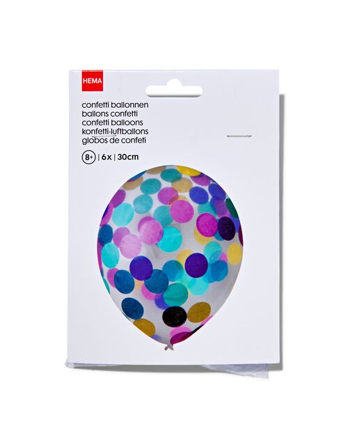 6 ballons confetti