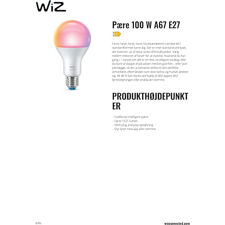 WiZ LED pære 13W - dæmpbar