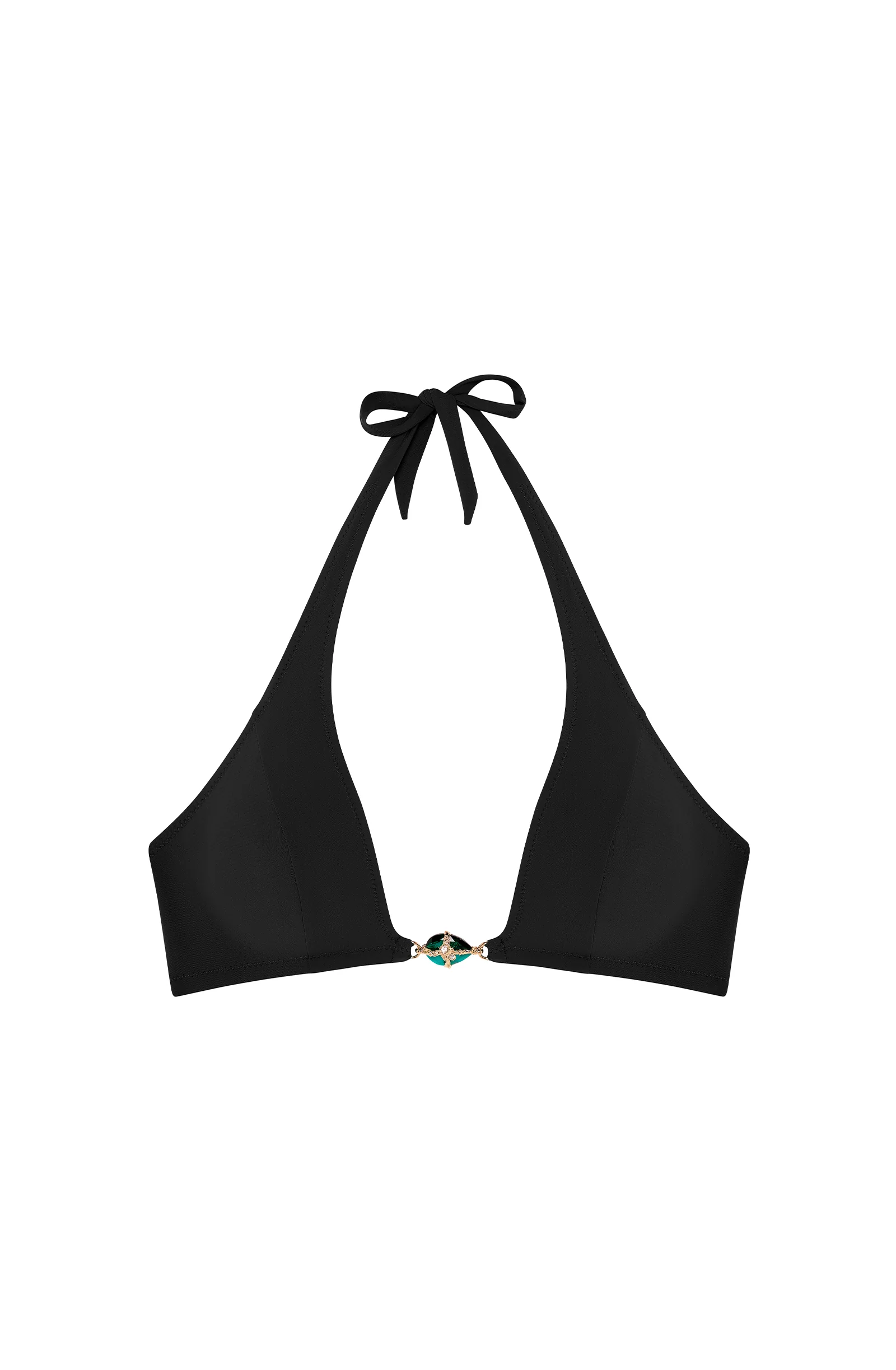 chan Haut de maillot de bain triangle noir à bijoux Noir