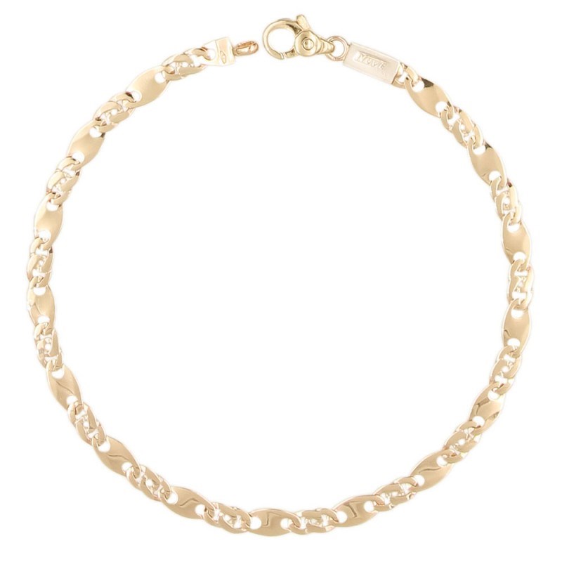 Bracelet Or Jaune Maille Alternée - Homme