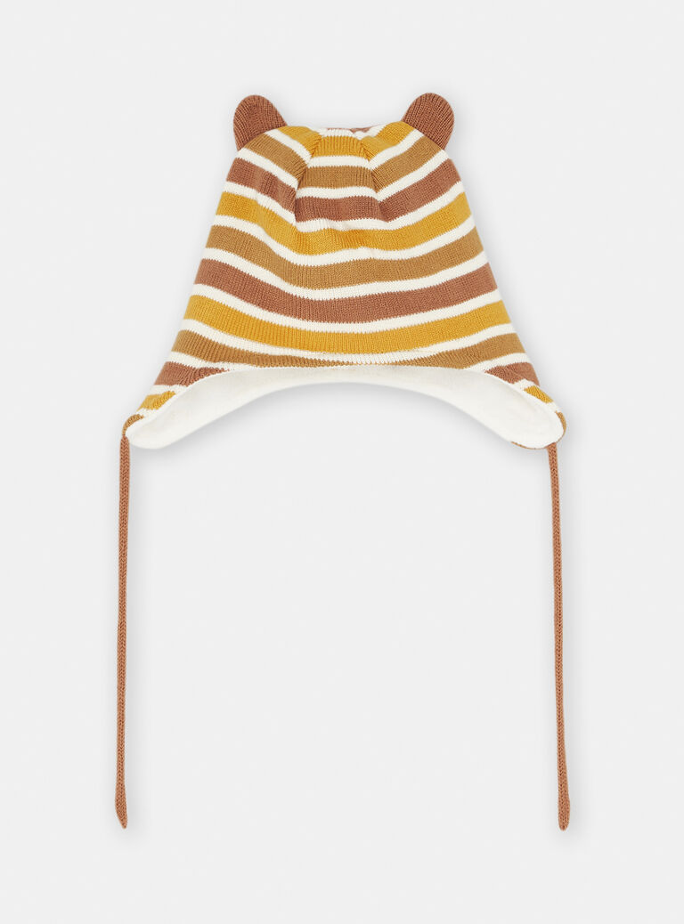 Bonnet à rayures tricolores pour bébé garçon